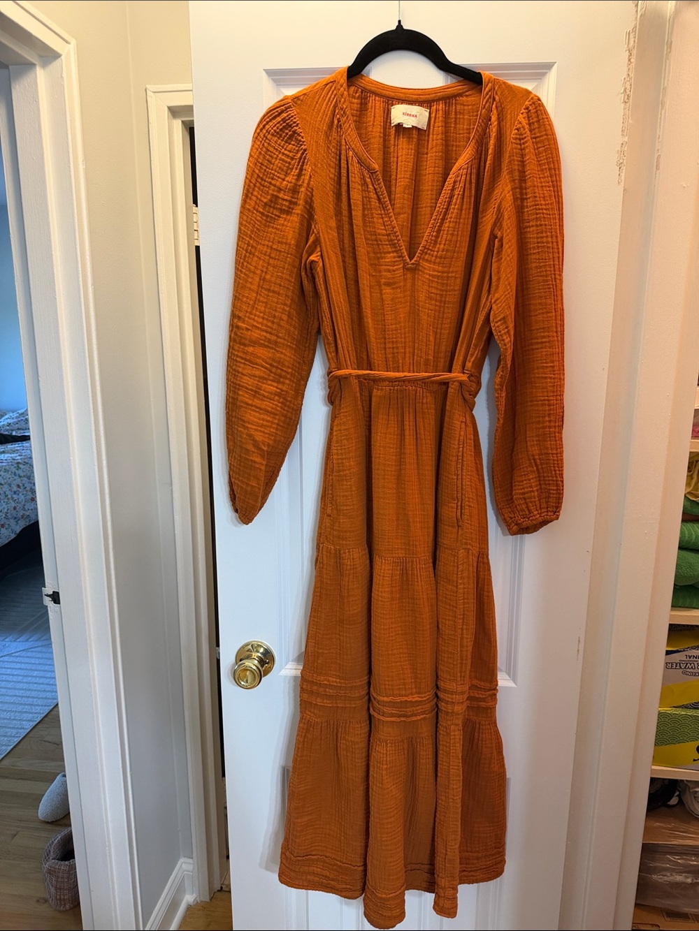 Xirena Ginger Addison Gauze Brushed Cotton Maxi Dress Sz S
